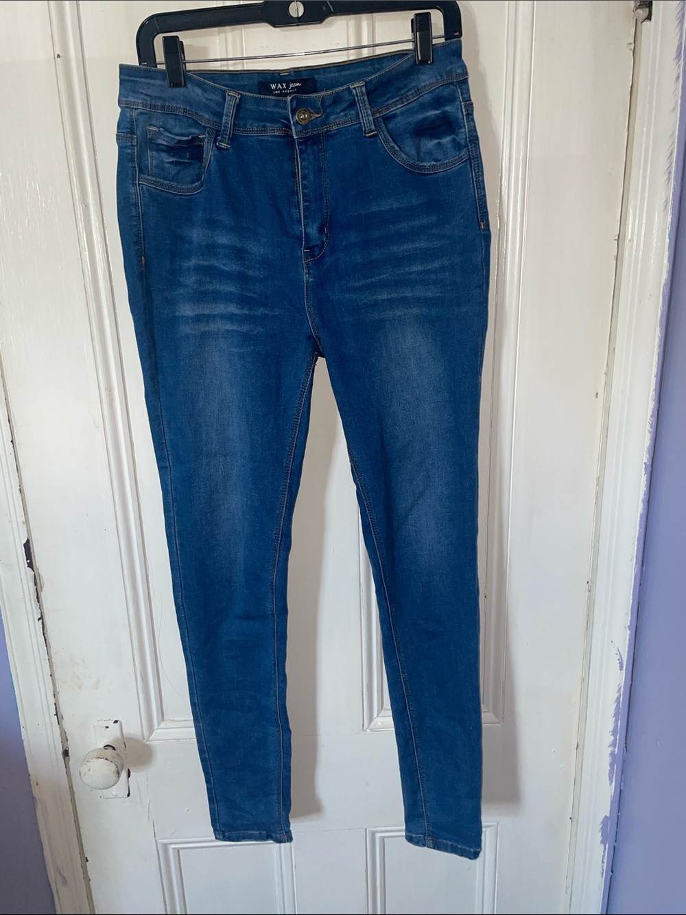 Wax Jean Dark Blue Skinny Stretch Jeans